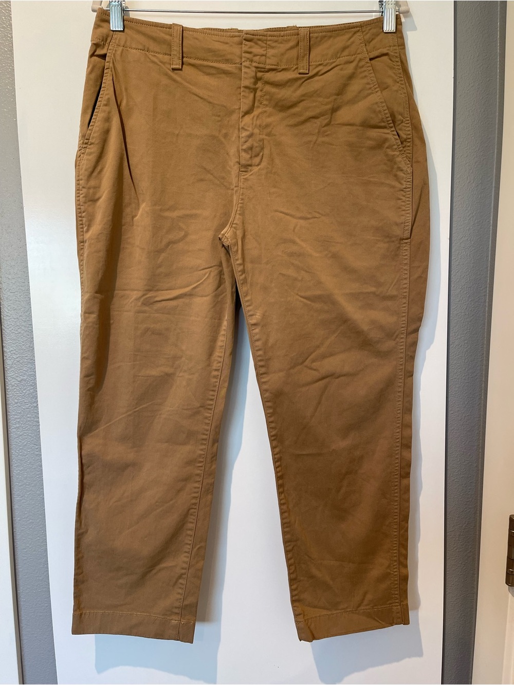 GAP Downtown Khaki Women’s 10 Petite Mojave Brown Cropped Chino Pants Stretch